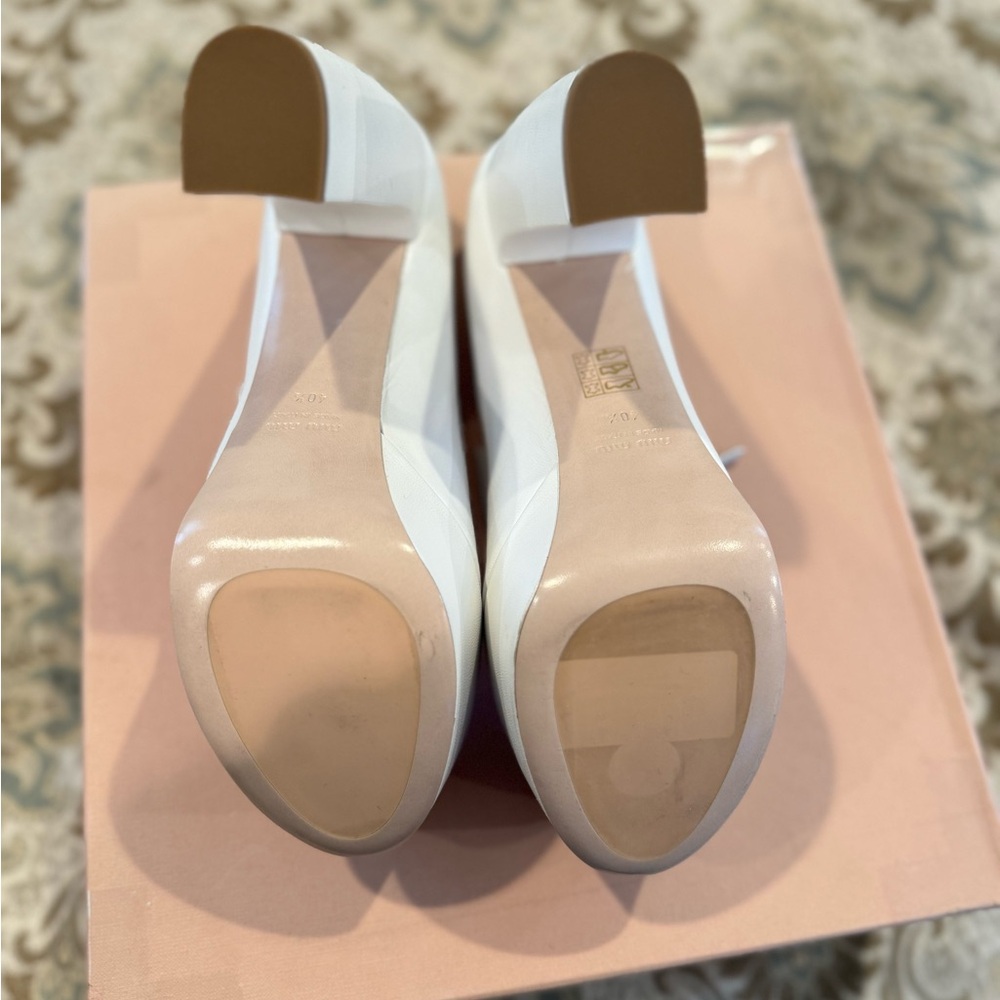 MIU MIU
Plain Mary Jane Platform Heels White Leather Women’s 40.5/10.5 - Picture 3 of 9